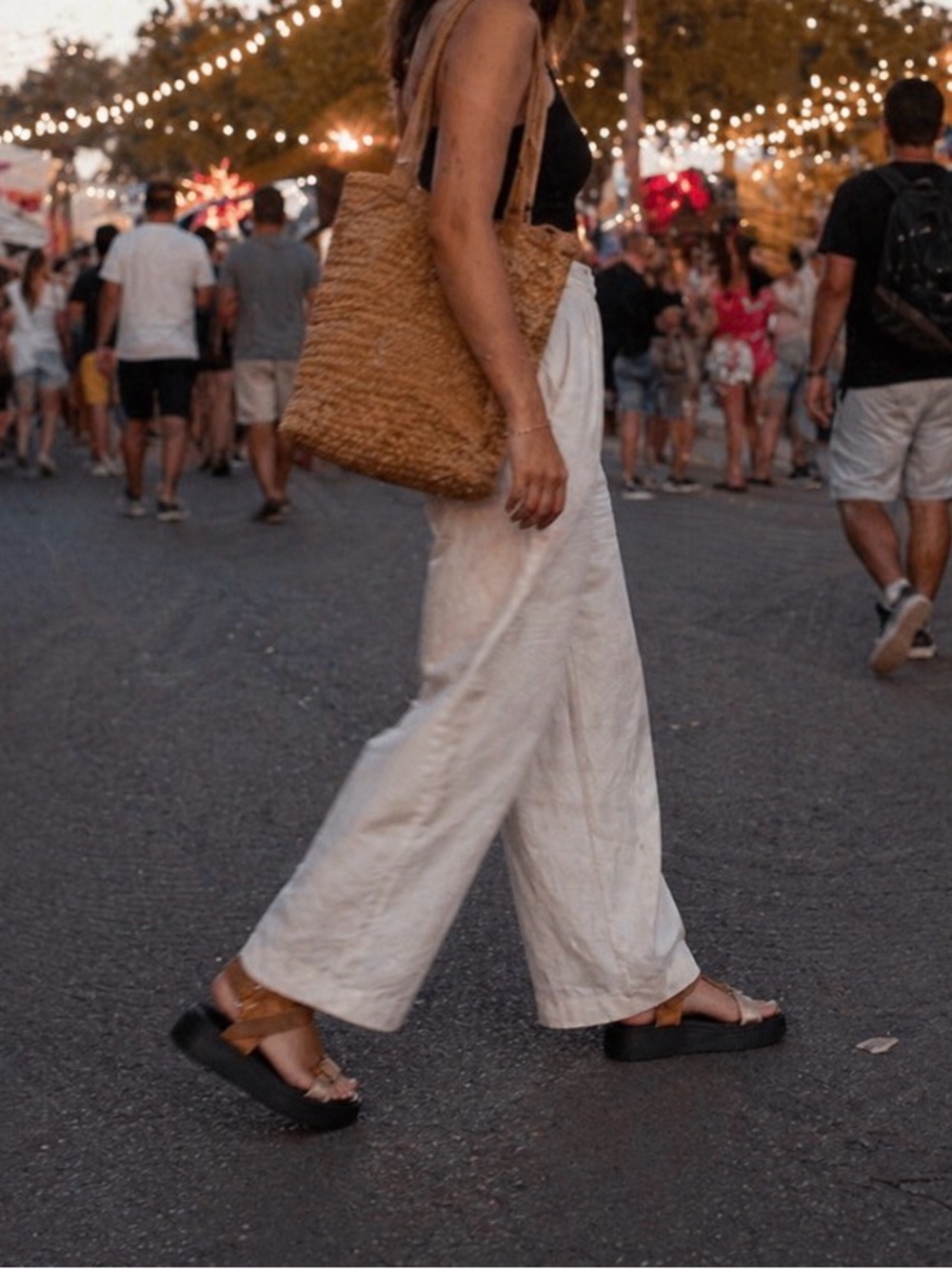 Zara Brown and Metallic Beige Platform Sandals